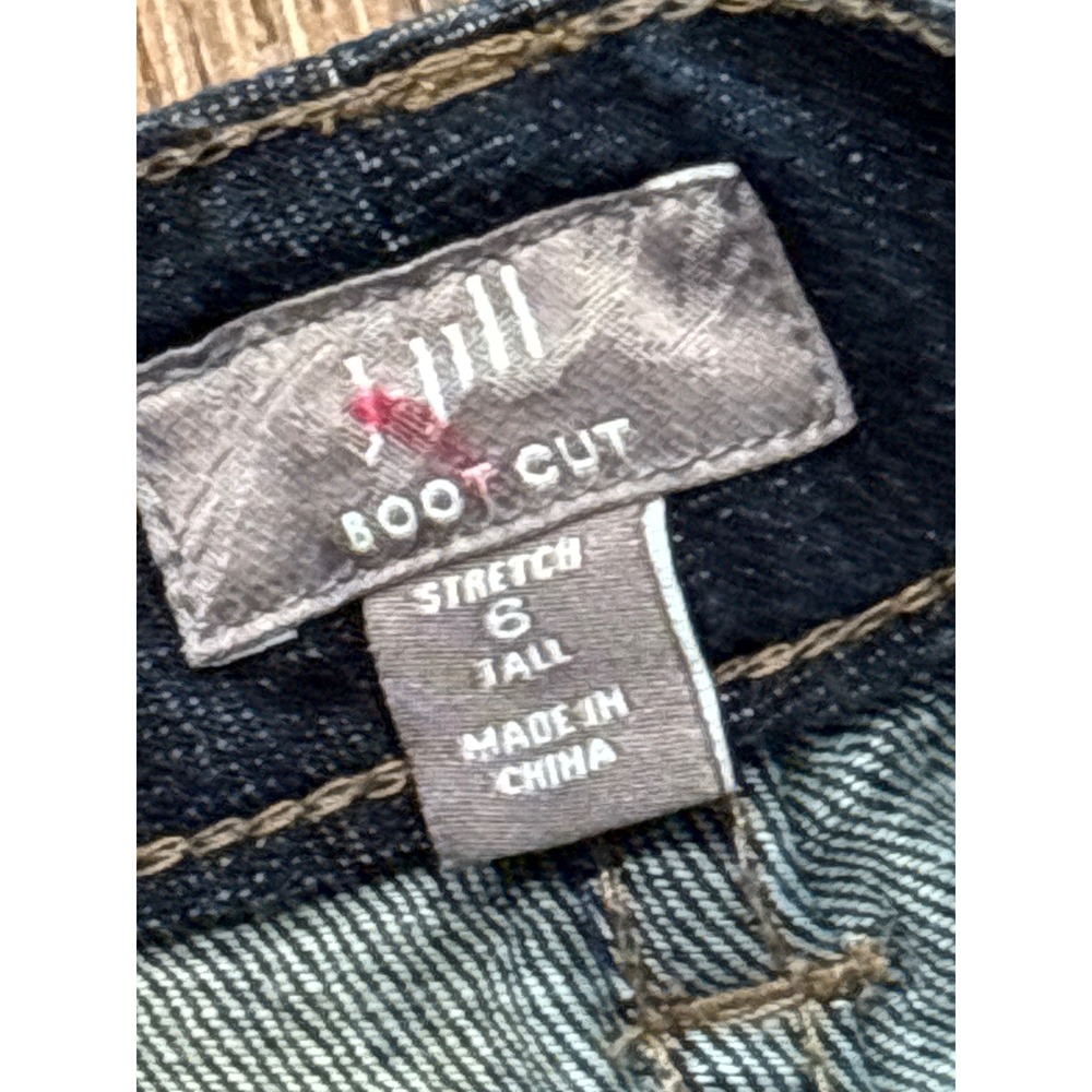 J. Jill Bootcut Jeans Womens 6 Tall Dark Indigo Blue Stretch Denim 9" rise - Picture 3 of 5